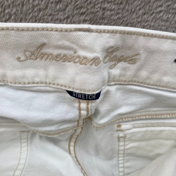 American Eagle Women's Artist Jeans Size 6 White Stretch Denim Straight Leg - Picture 8 of 15